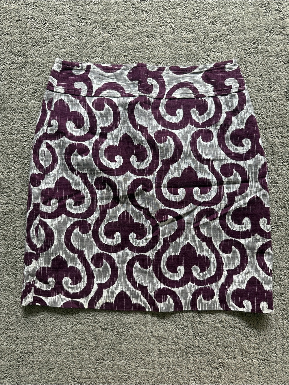 Women's Purple & Gray Patterned Pencil Skirt